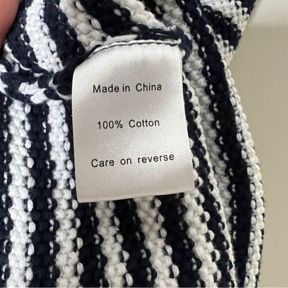 Tart Women’s Sleeveless Navy & White Stripe Peplum Sweater Tank Size Small - Picture 6 of 7